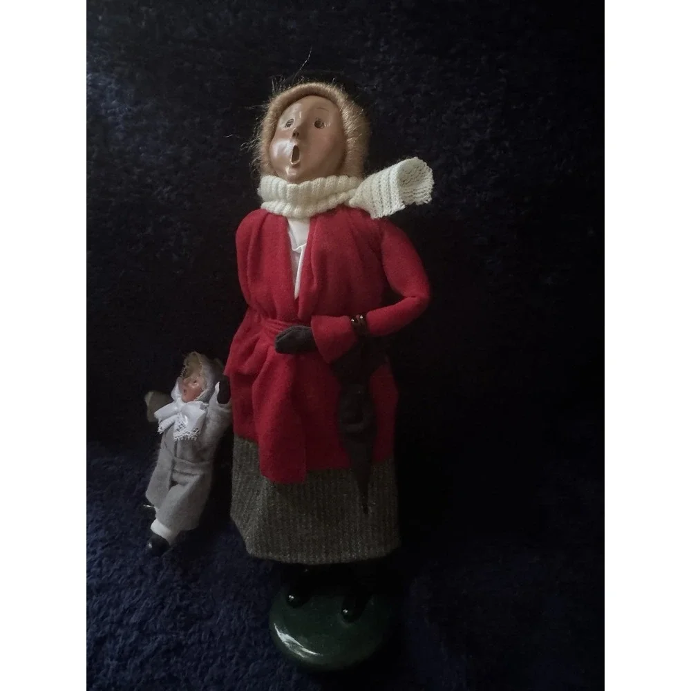 Vintage 1994 Byers Choice Carolers Mother & Child Figurine Set Chalfont‎ PA USA